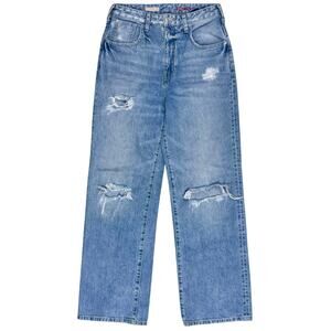 Anthropologie Pilcro Wide Leg Distressed Jeans Ripped Denim Pants Size 26